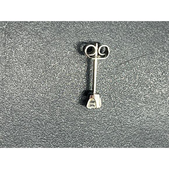 Vintage Studex 585 14k White Gold Clear Cubic Zirconia 3mm Stud Earrings - Picture 7 of 9